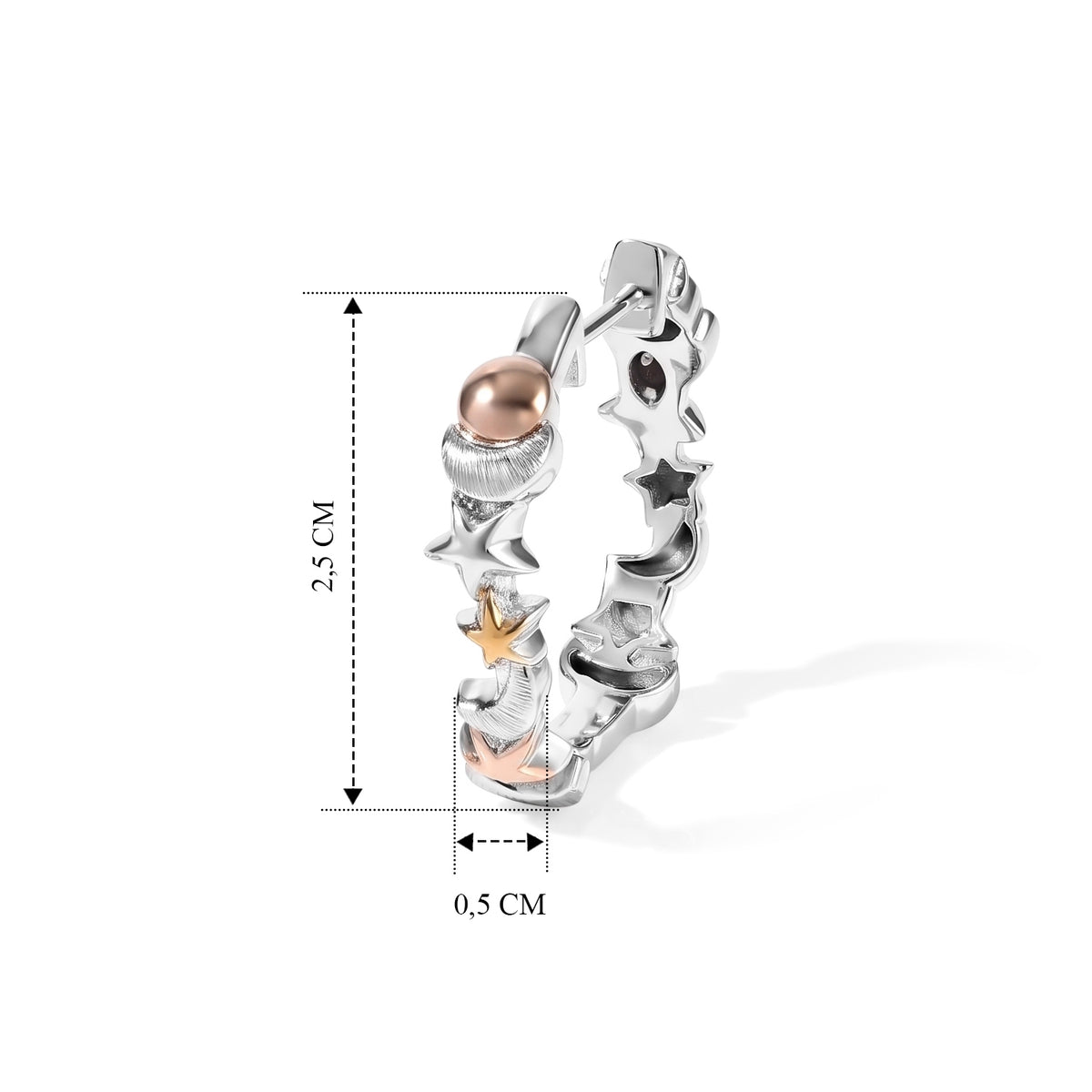 GP - Kanchanaburi Blauer Saphir Ohrringe 925 Silber Dreifarbig  ca. 0,02 ct.
