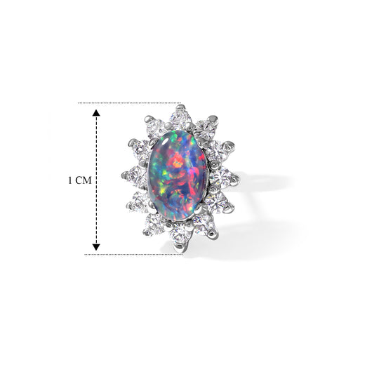 D'Joy Boulder Opal Triplett und Zirkon Ohrringe, 925 Silber rhodiniert - 1,33 ct.