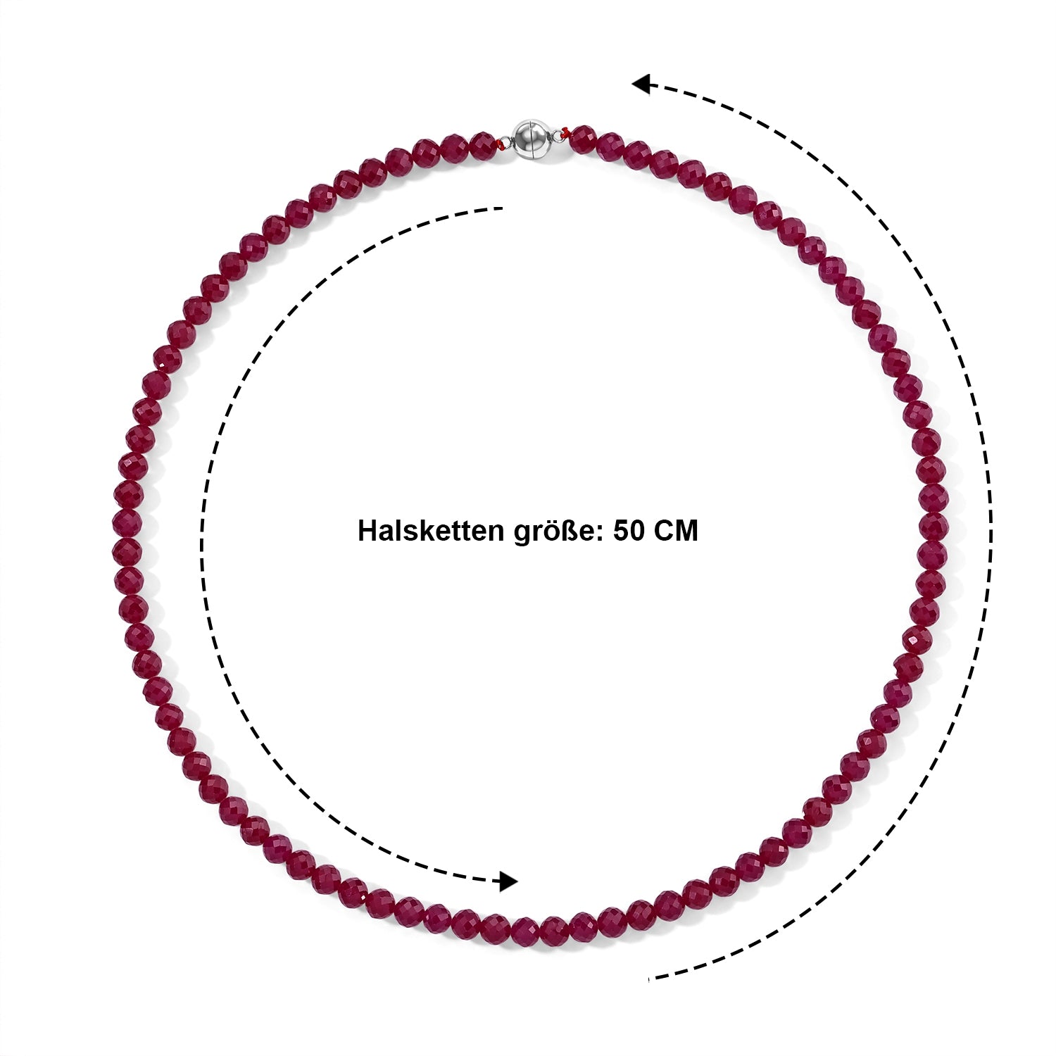 D'Joy Lab Grown Rubin Halskette ca. 50 cm 925 Silber Rhodiniert (10-15 Werktage Lieferzeit) ca. 167,00 ct.