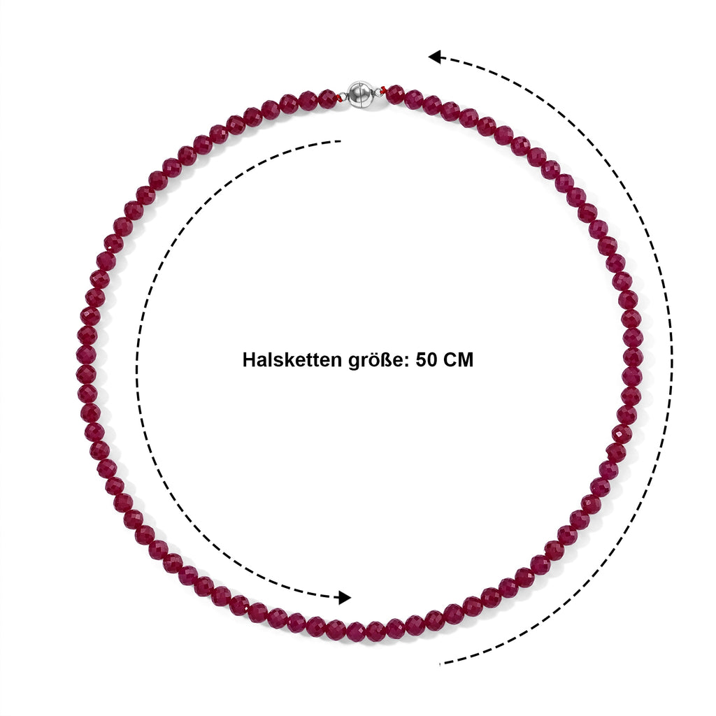 D'Joy Lab Grown Rubin Halskette ca. 50 cm 925 Silber Rhodiniert (10-15 Werktage Lieferzeit) ca. 167,00 ct.