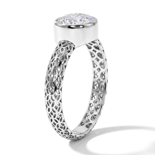 D'Joy Moissanit Ring 925 Silber Rhodiniert (Größe 16.00) ca. 1,50 ct