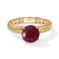 D'Joy AAA afrikanischer Rubin (Fissure gefüllt) Ring, 925 Silber 750 Gelbgold Vermeil - 3.00 ct.