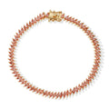 D'Joy AA Padparadscha Saphir Armband ca. 19 cm 925 Silber 750 Gelbgold vermeil ca. 7,10 ct.