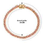 D'Joy AA Padparadscha Saphir Armband ca. 19 cm 925 Silber 750 Gelbgold vermeil ca. 7,10 ct.