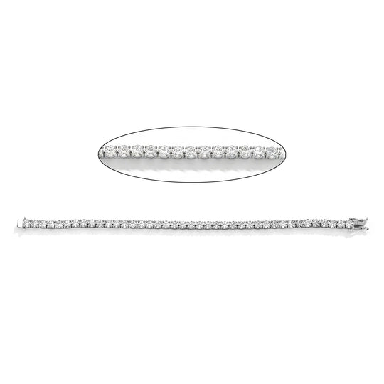 D'Joy Lab Grown Diamant SI-GH Armband ca. 19 cm 925 Silber Rhodiniert ca. 10,00 ct.