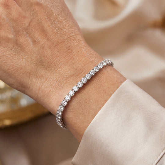 D'Joy Lab Grown Diamant SI-GH Armband ca. 19 cm 925 Silber Rhodiniert ca. 10,00 ct.