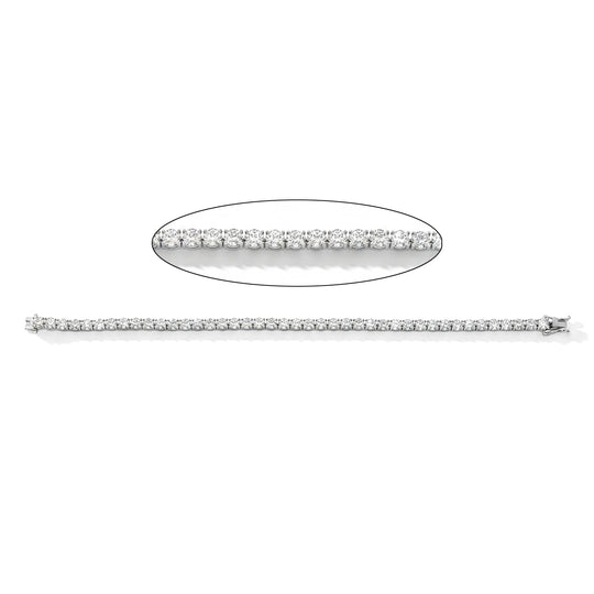D'Joy Lab Grown Diamant SI-GH Armband ca. 19 cm 925 Silber Rhodiniert ca. 10,00 ct.