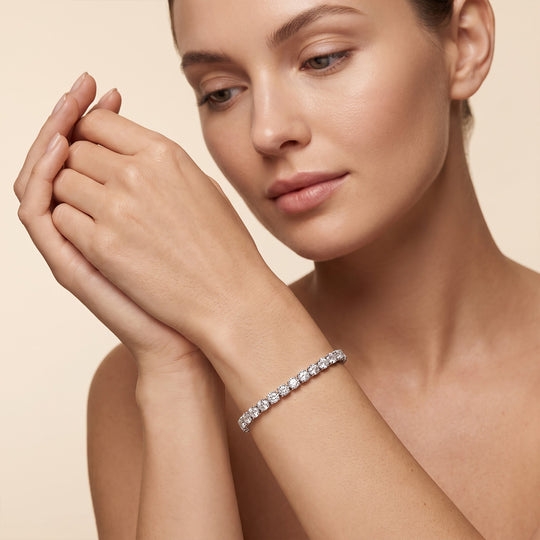 D'Joy Lab Grown Diamant SI-GH Armband ca. 19 cm 925 Silber Rhodiniert ca. 10,00 ct.