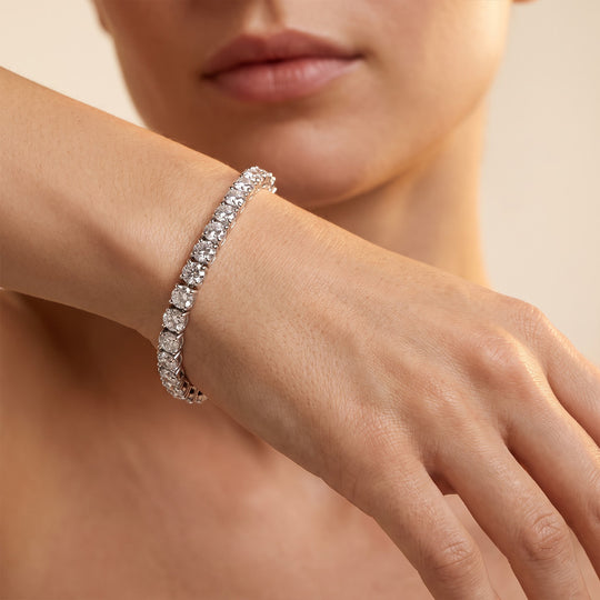 D'Joy Lab Grown Diamant SI-GH Armband ca. 19 cm 925 Silber Rhodiniert ca. 10,00 ct.