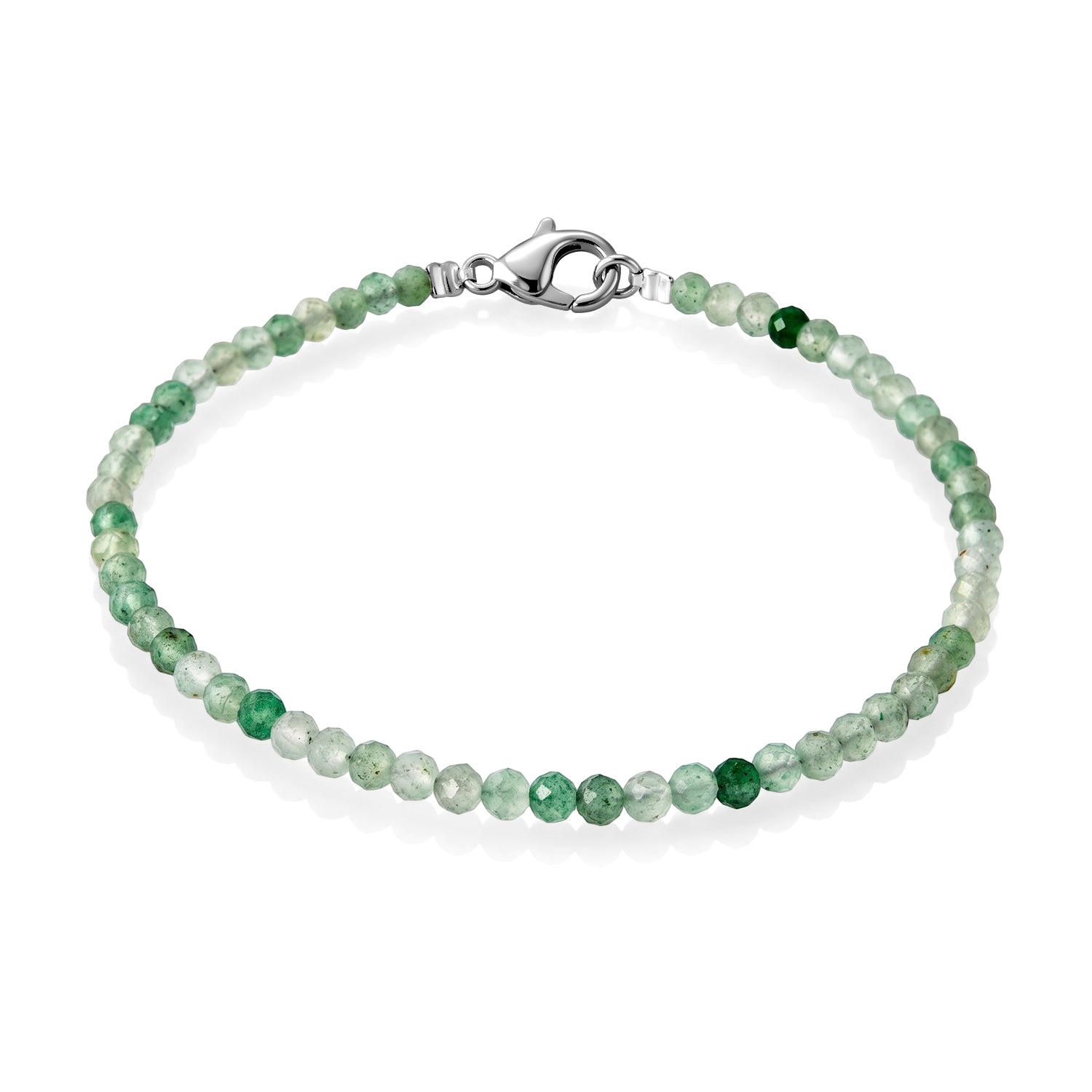 EVER TRUE Grüner Erdbeerquarz Armband ca. 19 cm 316L Edelstahl ca. 12,25 ct.