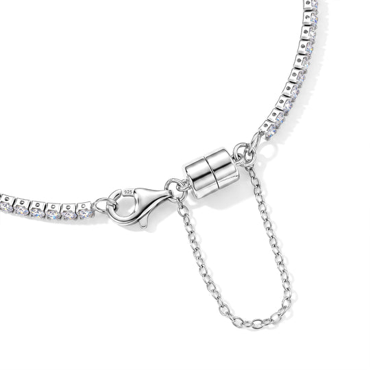D'Joy Moissanit Armband ca. 20 cm 925 Silber Rhodiniert (10-15 Werktage Lieferzeit) ca. 3.20 ct