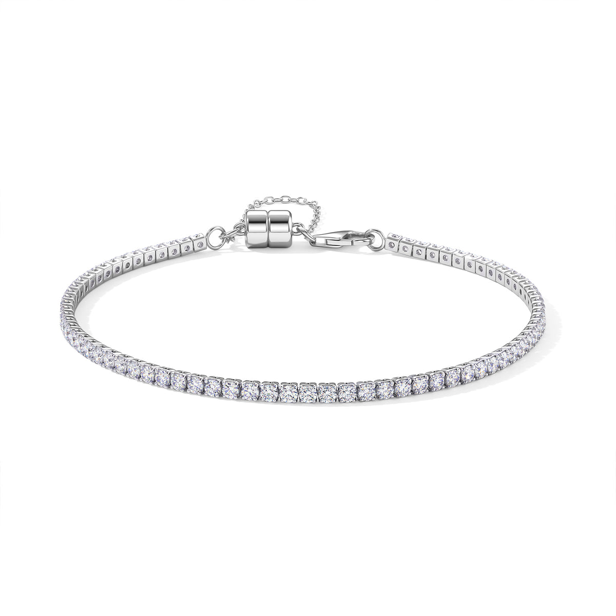 D'Joy Moissanit Armband ca. 19 cm 925 Silber Rhodiniert ca. 2,96 ct.(10-15 Werktage Lieferzeit)  2.43 ct
