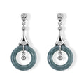 D'Joy Olmek Jadeit, Moissanit Ohrringe 925 Silber Rhodiniert ca. 10.57 ct