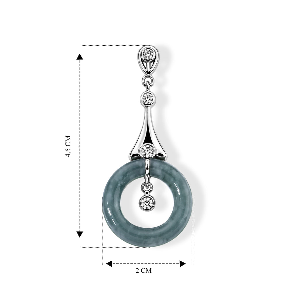 D'Joy Olmek Jadeit, Moissanit Ohrringe 925 Silber Rhodiniert ca. 10.57 ct