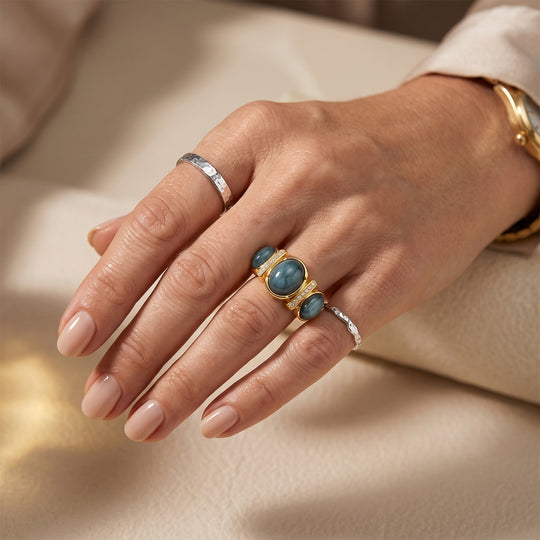 D'Joy Olmek Jadeit Ring 925 Silber Gelbgold Vermeil (Größe 20.00) ca. 5,00 ct
