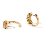 D'Joy Mehrfarbig Saphir, Weißer Zirkon Ohrringe 925 Silber 750 Gelbgold vermeil ca. 1,09 ct.