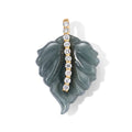 LUXURIANT DIAMOND - AA Olmek Jadeit, Lab Grown Diamant Anhänger 925 Silber Gelbgold Vermeil ca. 9,32 ct.