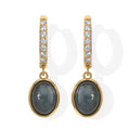 LUXURIANT DIAMOND - AA Olmek Jadeit, Lab Grown Diamant Ohrringe 925 Silber Gelbgold Vermeil ca. 3,22 ct.