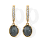LUXURIANT DIAMOND - AA Olmek Jadeit, Lab Grown Diamant Ohrringe 925 Silber Gelbgold Vermeil ca. 3,22 ct.