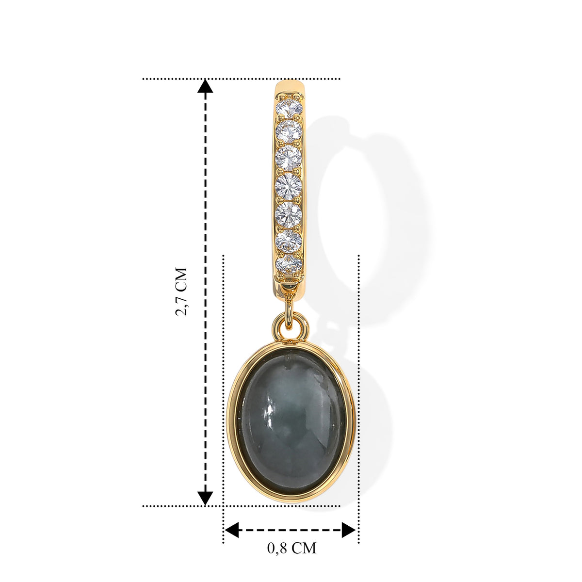 LUXURIANT DIAMOND - AA Olmek Jadeit, Lab Grown Diamant Ohrringe 925 Silber Gelbgold Vermeil ca. 3,22 ct.