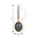 LUXURIANT DIAMOND - AA Olmek Jadeit, Lab Grown Diamant Ohrringe 925 Silber Gelbgold Vermeil ca. 3,22 ct.