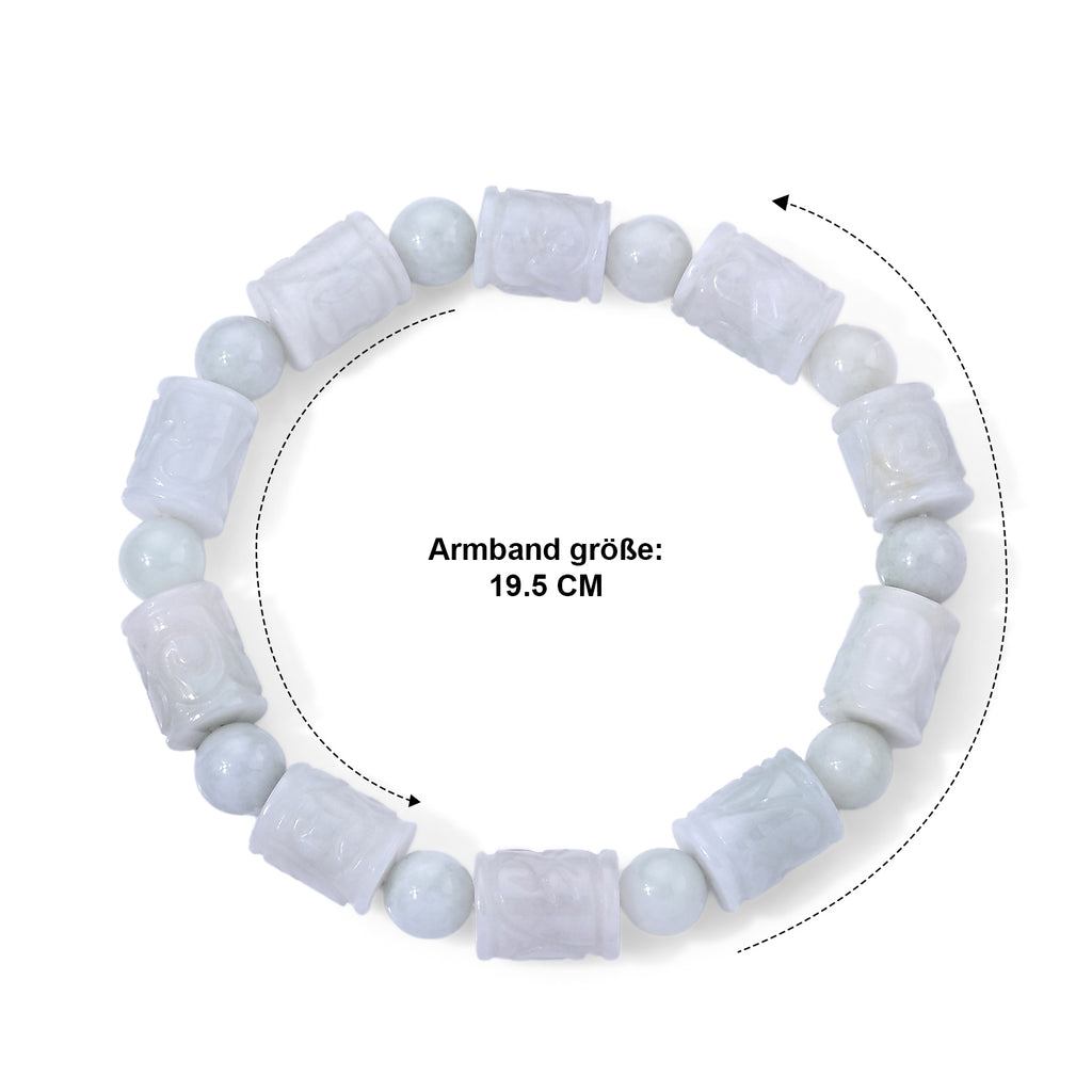 Weiße Jade Armband 18 cm ca. 170,00 ct.