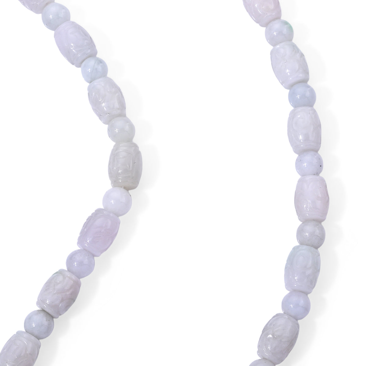 D'Joy Weiße Jade Halskette ca. 50 cm 925 Silber Rhodiniert ca. 380,00 ct.