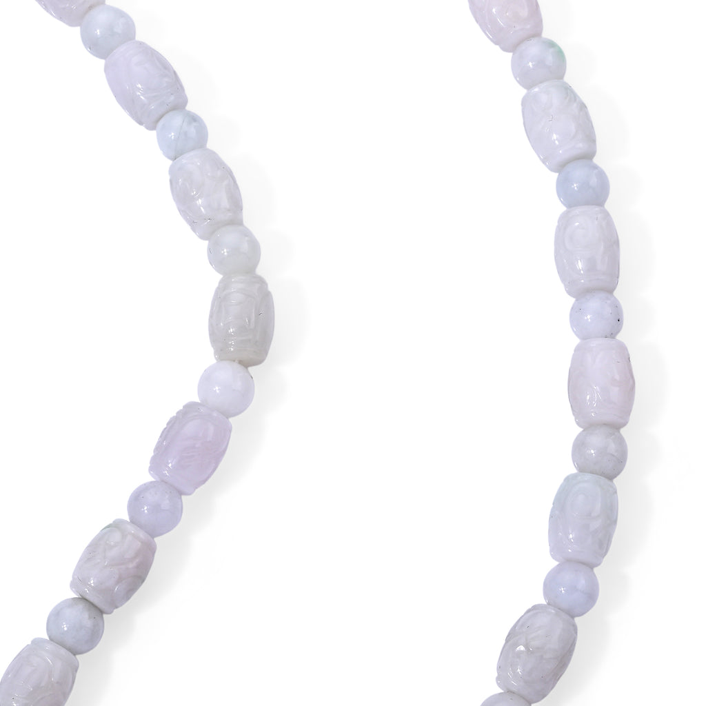 D'Joy Weiße Jade Halskette ca. 50 cm 925 Silber Rhodiniert ca. 380,00 ct.