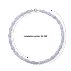 D'Joy Weiße Jade Halskette ca. 50 cm 925 Silber Rhodiniert ca. 380,00 ct.