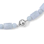 D'Joy Weiße Jade Halskette ca. 50 cm 925 Silber Rhodiniert ca. 430,00 ct.