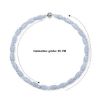 D'Joy Weiße Jade Halskette ca. 50 cm 925 Silber Rhodiniert ca. 430,00 ct.