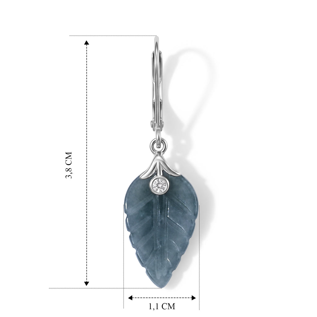 LUXURIANT DIAMOND - AA Olmek Jadeit, Lab Grown Diamant Ohrringe 925 Silber Rhodiniert ca. 18.06 ct