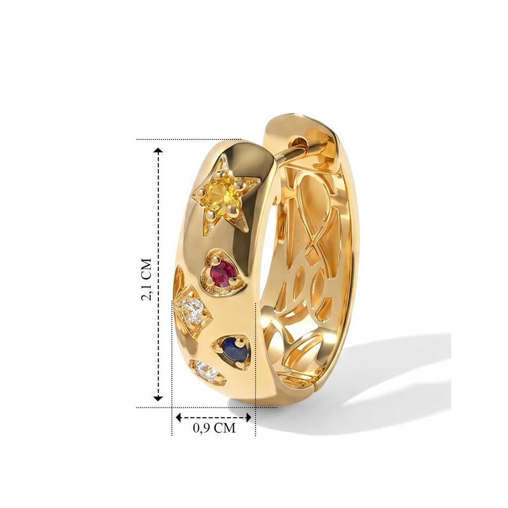 EVER TRUE Mehrfarbig Saphir Ohrringe Reine Bronze ca. 0,64 ct.