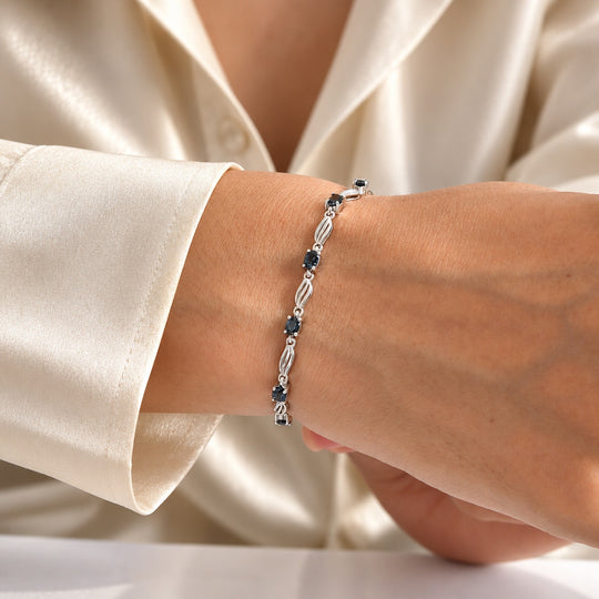 EVER TRUE London Blau Topas Armband ca. 19 cm Reine Bronze ca. 1.48 ct