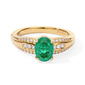 EVER TRUE Smaragd-Quarz Triplette, Weißer Zirkon Ring Reine Bronze (Größe 17.00) ca. 1,85 ct