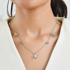 GP - Himmelblauer Topas, Mosambik Granat Halskette ca. 45 cm 925 Silber Rhodiniert und 750 Gelbgold Vermeil ca. 3,79 ct.