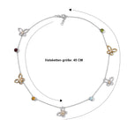 GP - Himmelblauer Topas, Mosambik Granat Halskette ca. 45 cm 925 Silber Rhodiniert und 750 Gelbgold Vermeil ca. 3,79 ct.