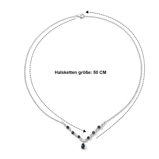 EVER TRUE London Blau Topas Halskette ca. 50 cm Reine Bronze ca. 1,71 ct.