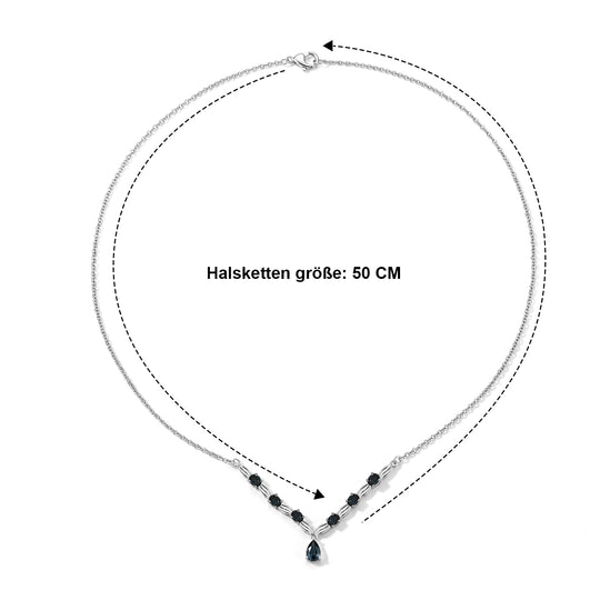 EVER TRUE London Blau Topas Halskette ca. 50 cm Reine Bronze ca. 1,71 ct.