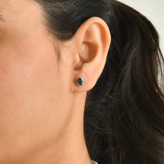 D'Joy AA London Blau Topas Ohrringe 925 Silber Platiniert ca. 0.99 ct