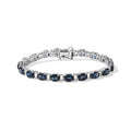D'Joy London Blau Topas, Weißer Topas Armband ca. 18 cm 925 Silber Rhodiniert ca. 20,93 ct.