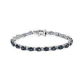 D'Joy London Blau Topas, Weißer Topas Armband ca. 20 cm 925 Silber Rhodiniert ca. 19,78 ct.