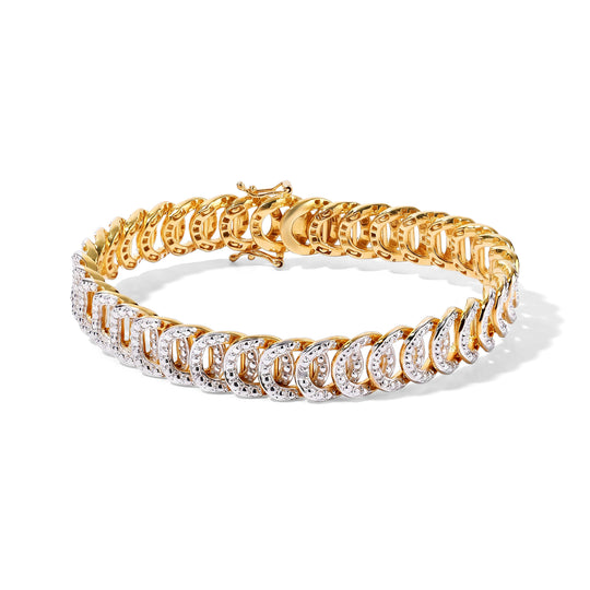 EverTrue Armband mit weißem Diamantakzent, 19cm, Messing mit Gelbgold E-Beschichtung