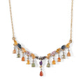 D'Joy Mehrfarbig Saphir Halskette ca. 45 cm 925 Silber 750 Gelbgold vermeil ca. 4,96 ct.