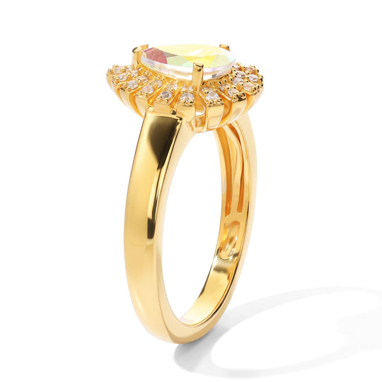 EVER TRUE Merkur mystischer Topas, Weißer Zirkon Ring Reine Bronze (Größe 20.00) ca. 1,16 ct