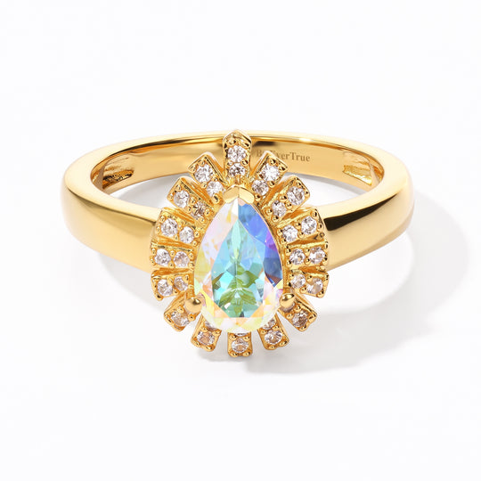 EVER TRUE Merkur mystischer Topas, Weißer Zirkon Ring Reine Bronze (Größe 20.00) ca. 1,16 ct