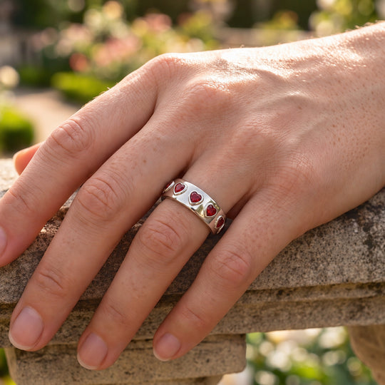 EVER TRUE Mosambik Granat Ring 316L Edelstahl (Größe 20.00) ca. 1,64 ct