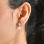 D'Joy Merkur mystischer Topas, Weißer Zirkon Ohrringe 925 Silber Rhodiniert ca. 1,78 ct.