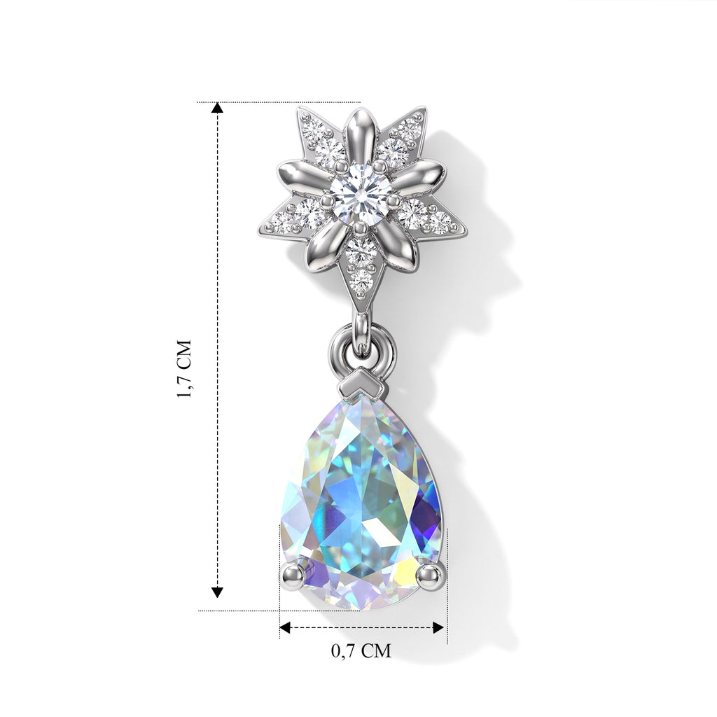 D'Joy Merkur mystischer Topas, Weißer Zirkon Ohrringe 925 Silber Rhodiniert ca. 1,78 ct.