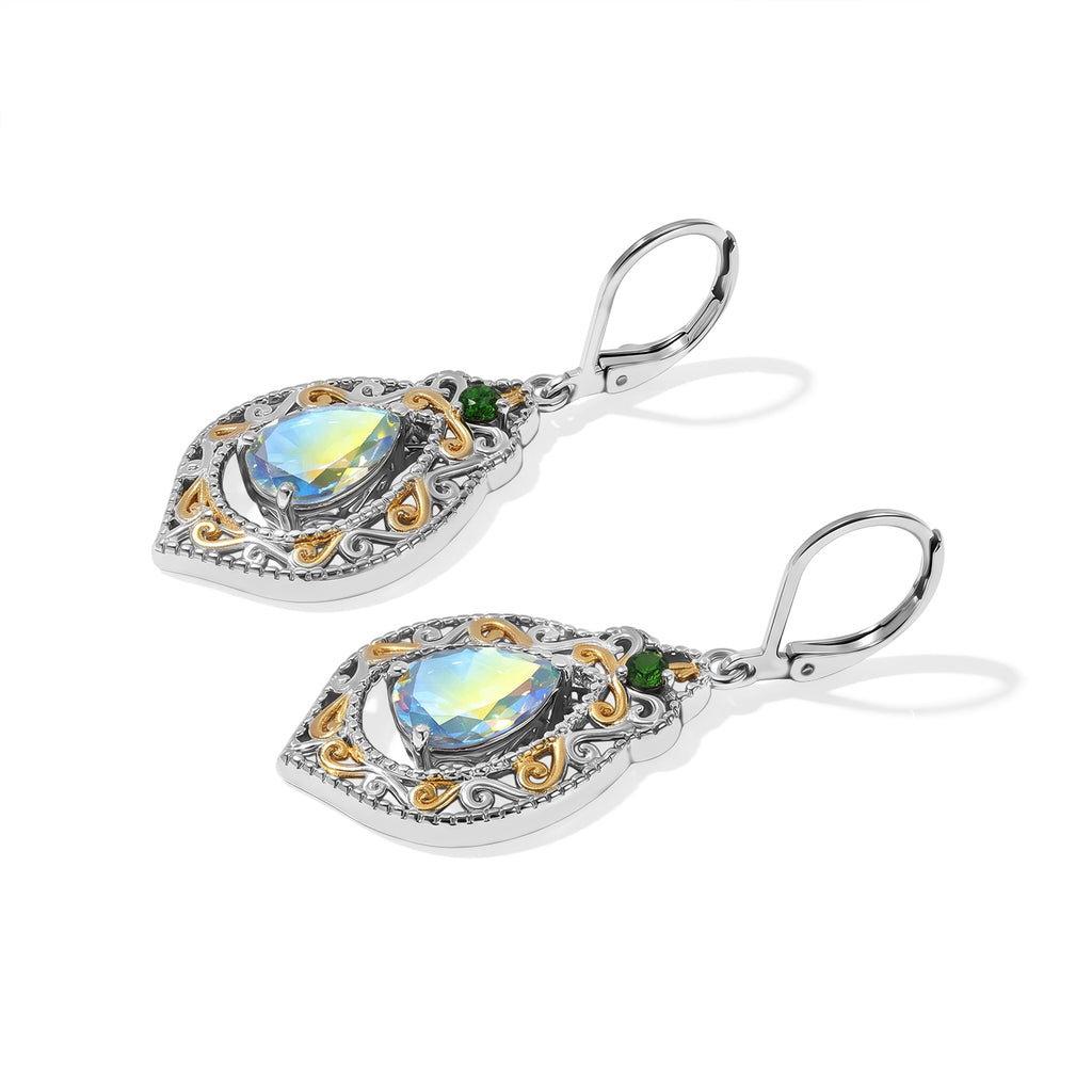 EVER TRUE Merkur mystischer Topas, Natürlicher Chromdiopsid Ohrringe Reine Bronze Platiniert und vergoldet ca. 4,58 ct.